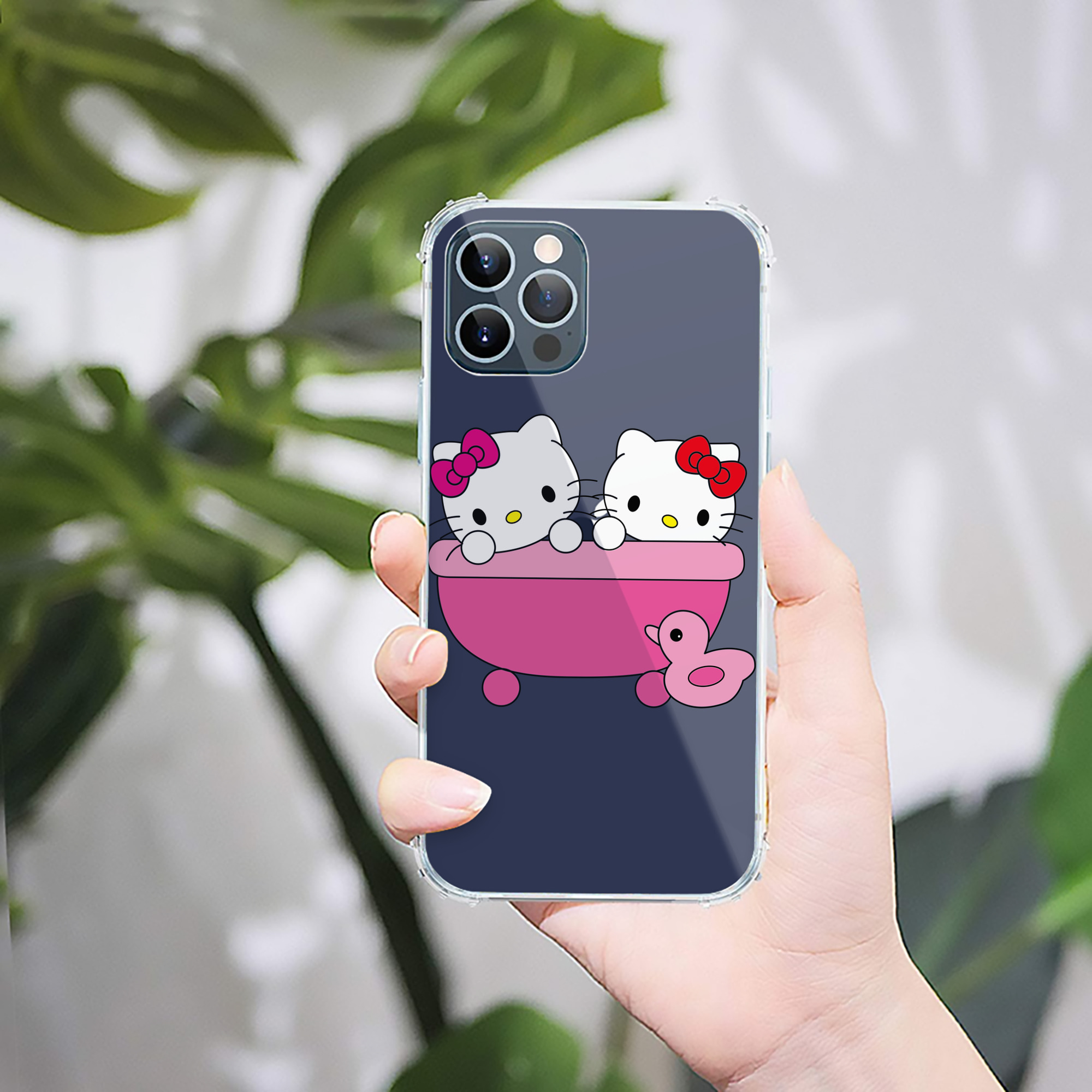 （画像用） Hello Kitty ハローキティ 【iPhone 12シリーズ対応】透明スマホケース（クリアソフトケース）